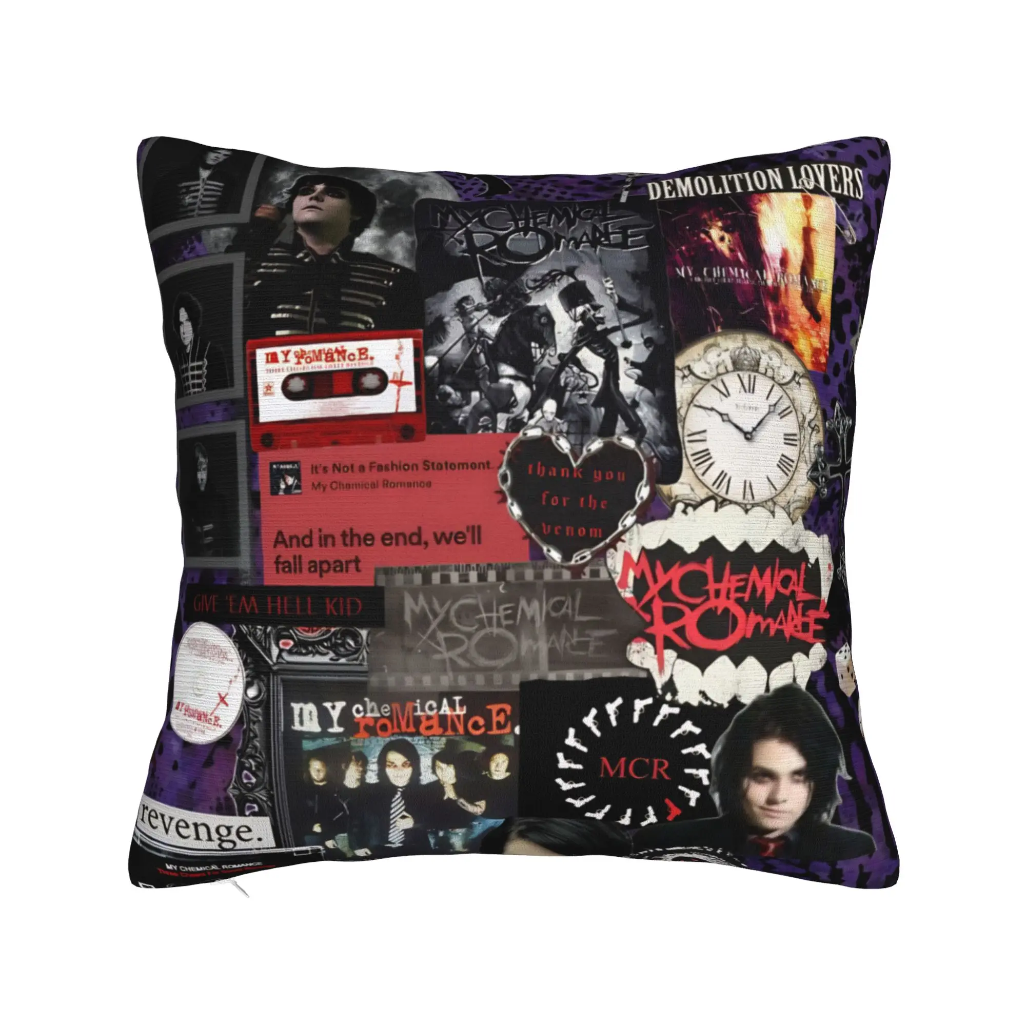 My Chemical Romance Band Punk Pillow Cover Music Soft Cushion Cover Vintage Pillow Case For Sofa Couch Bed Living Room