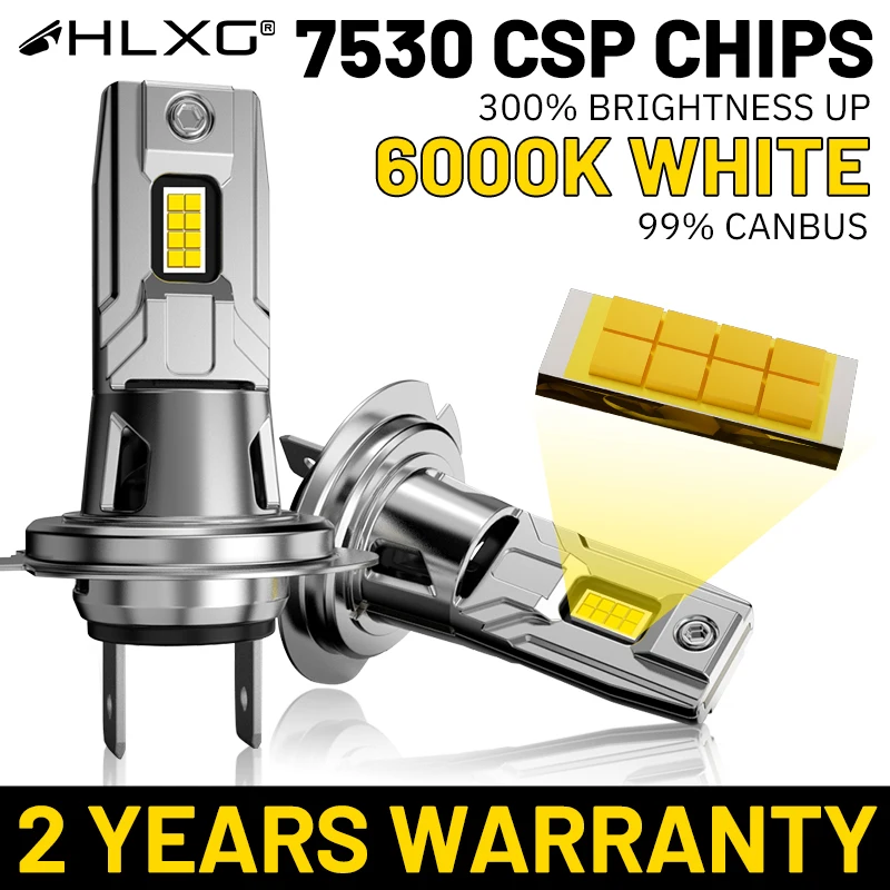 

H7 Светодиодная фара Canbus No Error Беспроводная 7530 CSP Чипы 1:1 Размер 12 В Мини-диод Plug&Play Турбо Автомобильная фара 6000K Высокая мощность