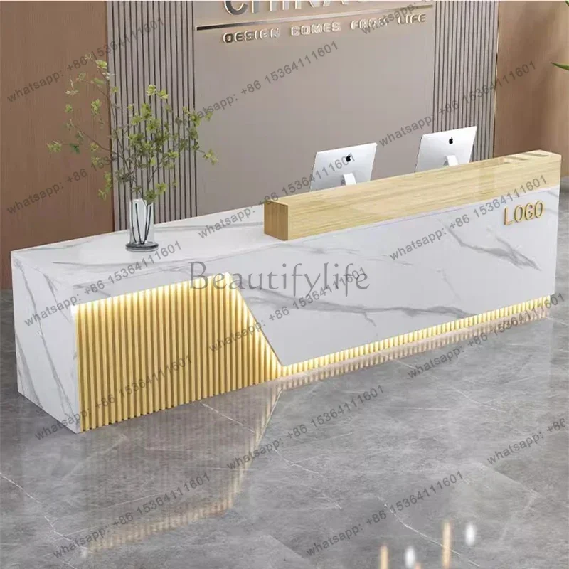 LJY Simple Luxury Reception Desk Senior Salon Professional Commercial Bar Counter Unique Luxury Rezeption Commercial Furniture