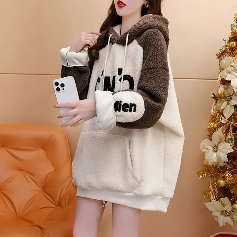 Hoodies Loose Baggy Woman Tops Korean Long Sleeve Hooded Sweatshirt for Women Novelty Clothing 2025 Trend Harajuku Fashion M Xxl