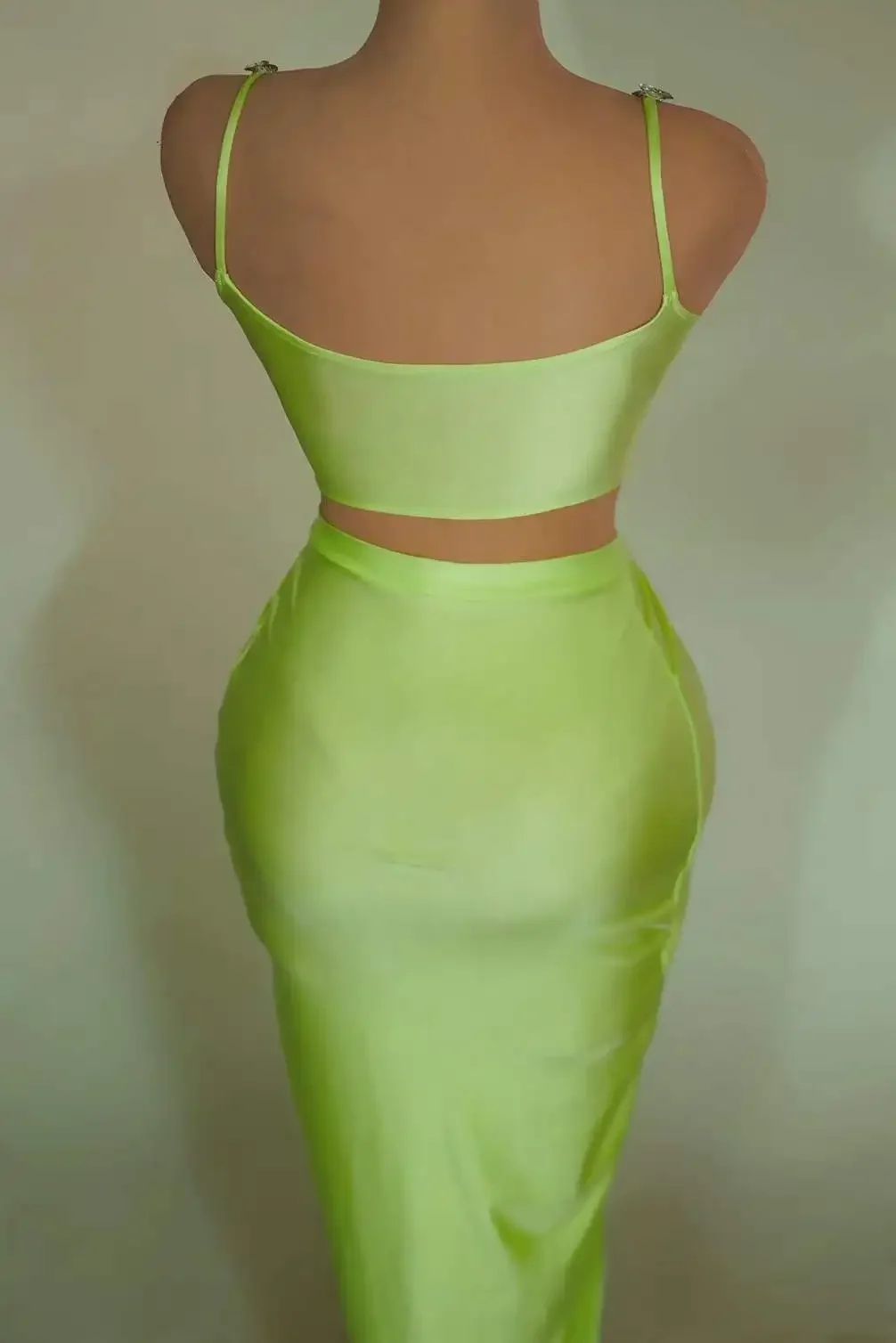 Carnival Cheerleading Clubwear 2 Pcs Set Top And Skirts Shinning Rhinestone Dancer Singer Performance Stage Wear