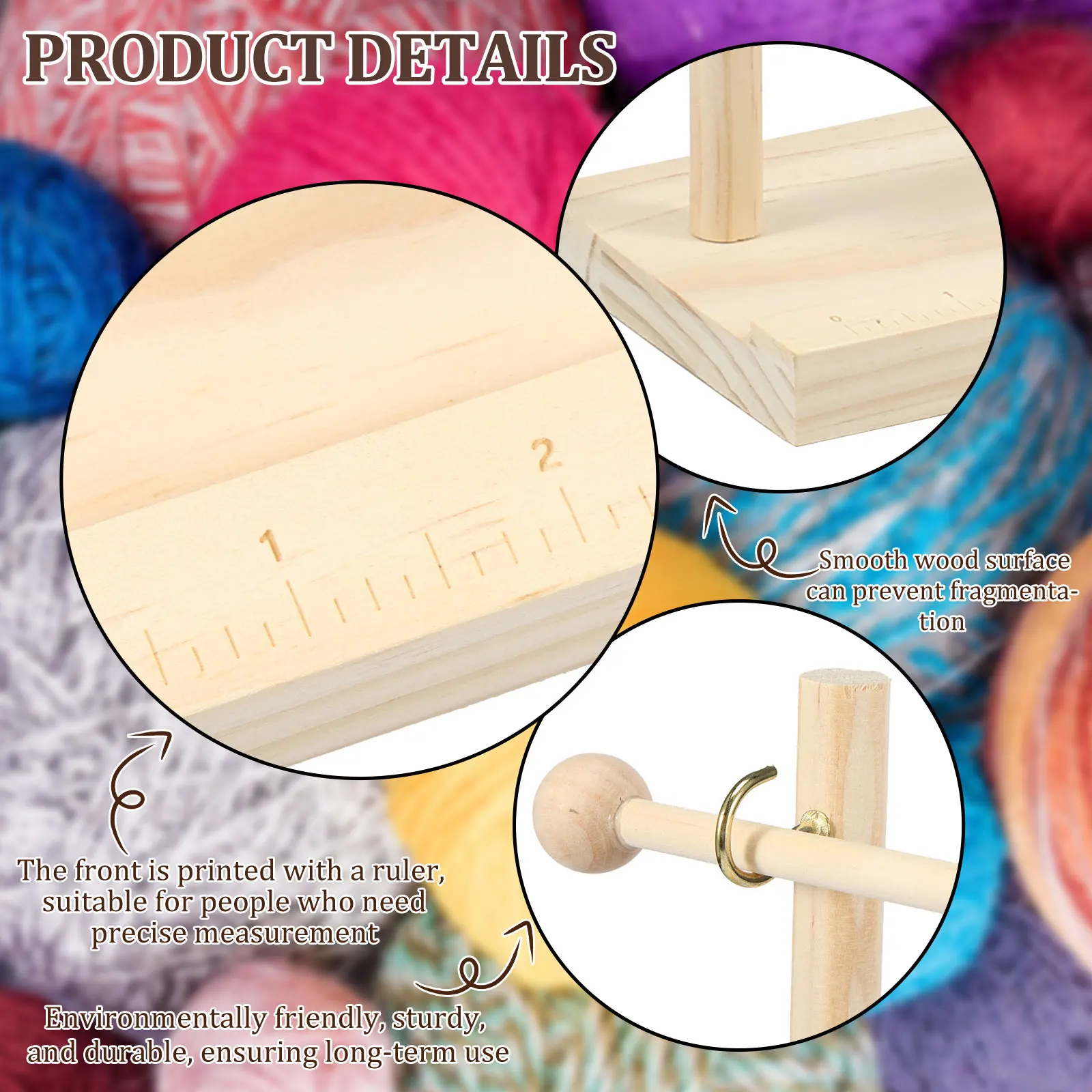 Ribbon Organizer 4 Tiers Wooden Ribbon Rack Storage Display Shelf Craft Ribbon Stand for Craft Room Flower Store Cake Shop