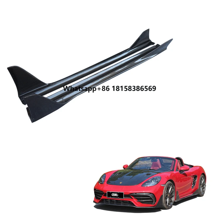

718 981 982 Cayman Boxster PD Style Sideskirt Car Body Parts Carbon Fiber Side Spoiler Lip for Porsche 981 982 Side Skirts