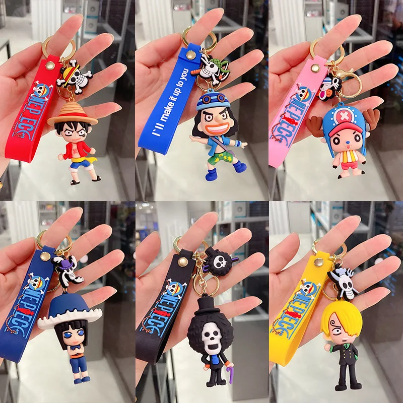 Porte-clés Anime One Piece, Luffy, Zoro, Sanji, Chopper, Nami, Pmot, Cartoon Houder Key, JOJewelry Gift, 6cm