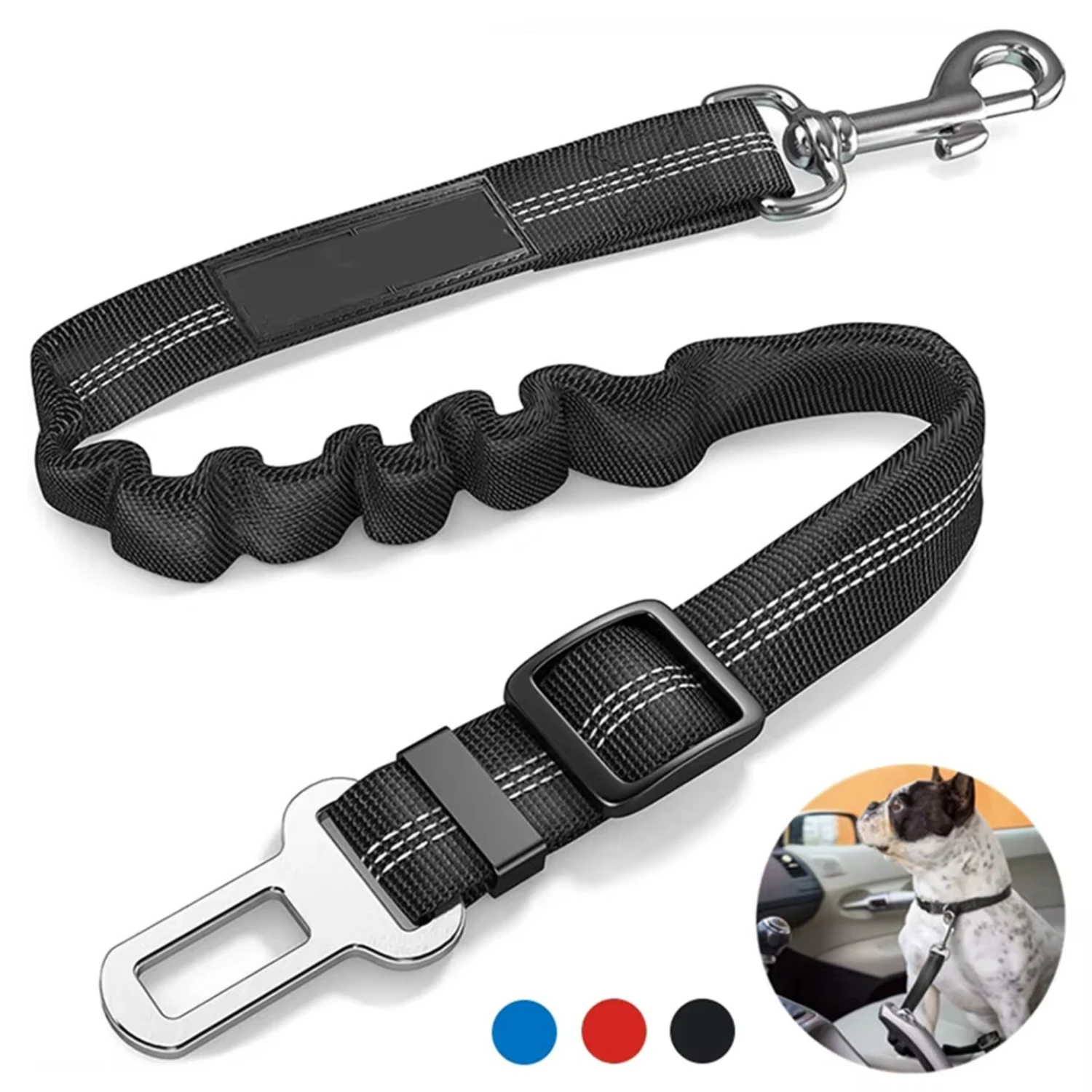 Dog seat belt car seat belt harness adjustable durable nylon reflective burn fabric for dog