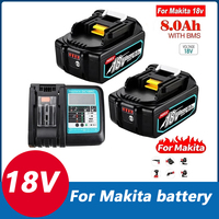 18V Makita 8000mAh Lithium ion Rechargeable Battery 18v drill Replacement Batteries BL1860 BL1830 BL1850 With DC18RC 3A Charger