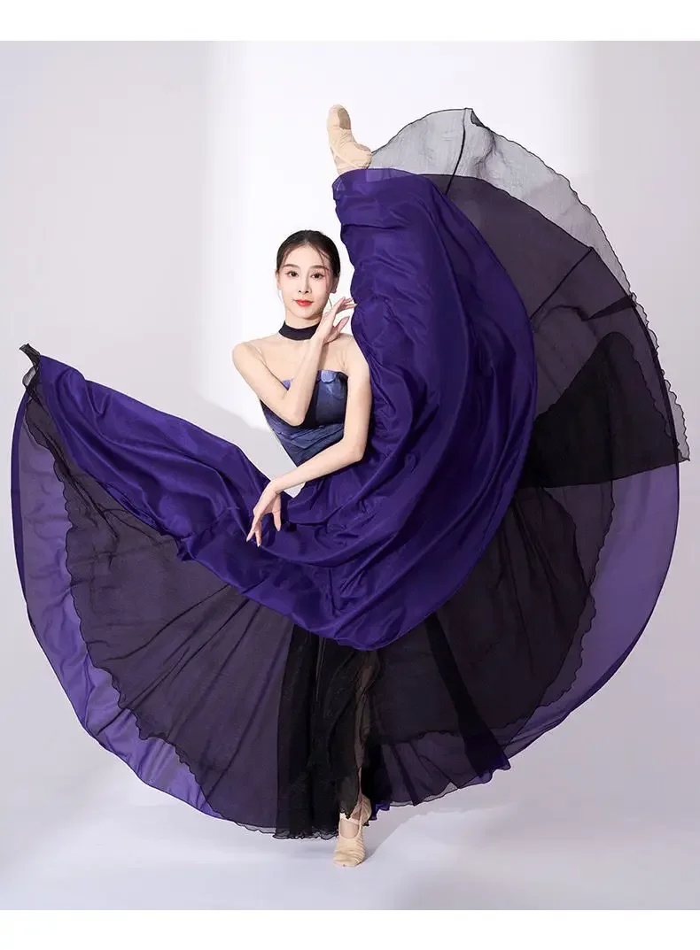 Abito da passione Danza classica che scorre Gonna grande altalena Costume grande Abito in garza rossa Abito Han Gonna lunga Costume da ballo classico