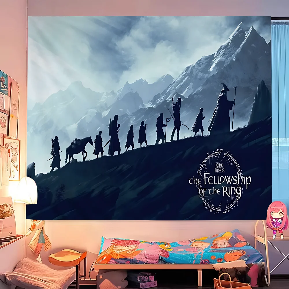 لعبة L-Lord Of The R-Rings مطبوعة قماش مزخرف جداري كبير رخيصة الهبي الجدار الشنق البوهيمي جدار المفروشات ماندالا ديكور المنزل