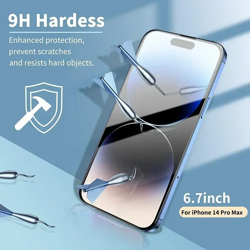5Pcs Tempered Glass Screen Protector for IPhone 16 15 14 13 12 11 Pro Max 12 13Mini XS XR X 8 7 6S Plus SE 2022 Clear Film Cover image 3