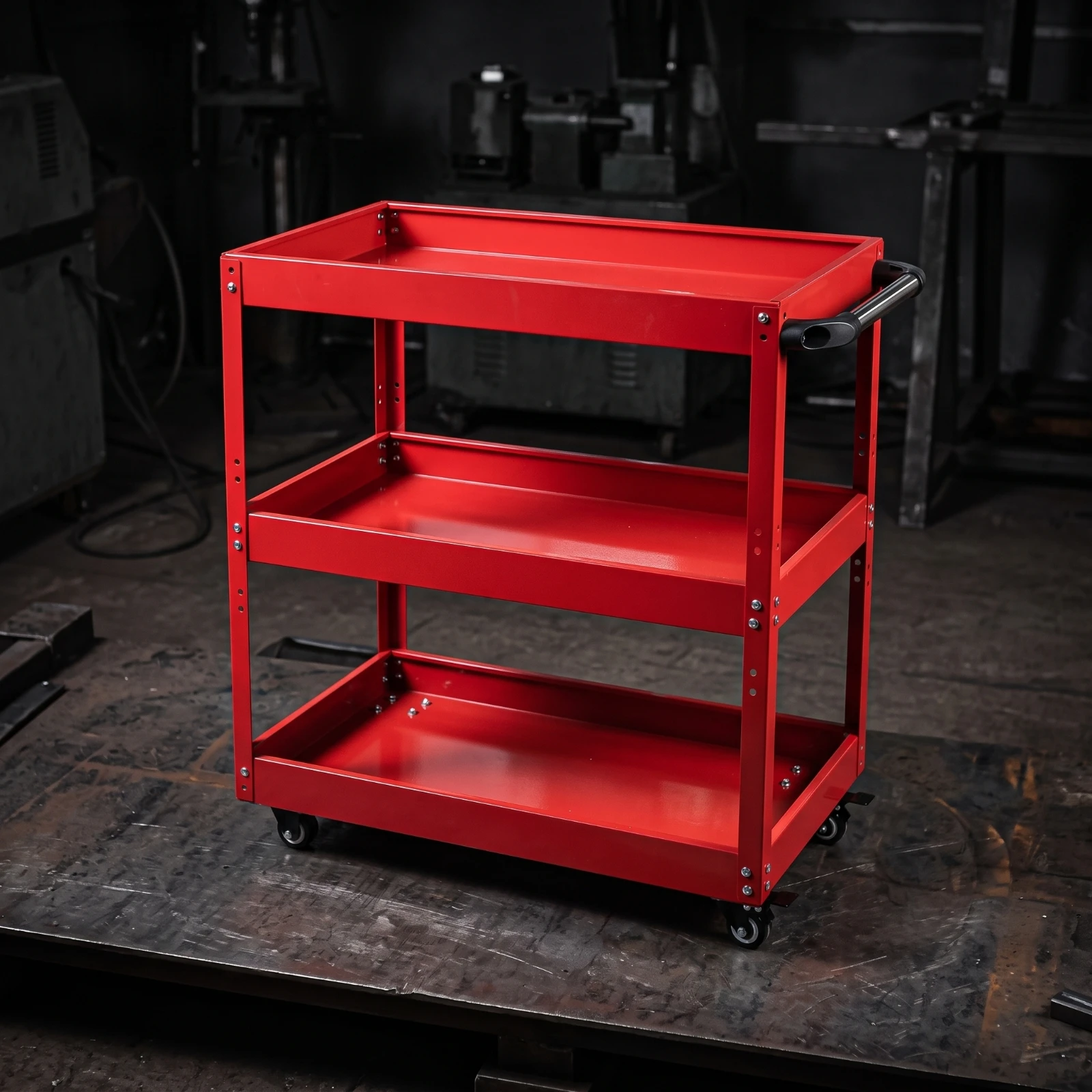 3-Tier Tool Cart with Pegboard - Workshop Tools Organizer 评论和价格