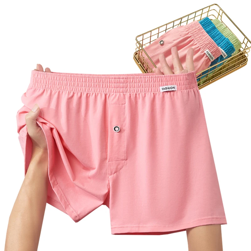 1 szt. Męskie spodnie ze strzałką męskie bawełniane bokserki luźne męskie bielizna w dużych rozmiarach Homewear wygodne majtki