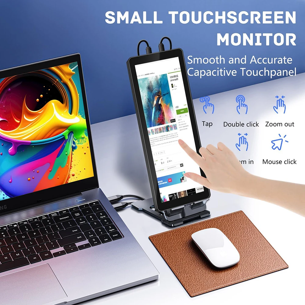 شاشة محمولة بشريط طويل 7.8 بوصة 1280 × 400 شاشة IPS HDMI شاشة كمبيوتر محمول للكمبيوتر الشخصي Raspberry pi 4 3 B Aida64