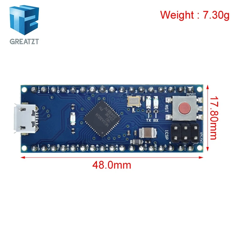 GREATZT ATmega32u4 5V 16Mhz Expansion Board Module For Arduino Micro Compatible For R3 Nano Replace Pro Mini Microcontroller ONE