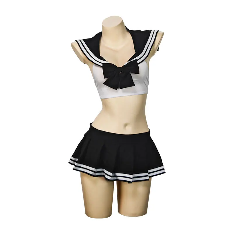 Women Nightwear Sexy Sailor Collar Sleeveless Backless Bikini Magical Girl Lingerie Set Halloween Lolita Costumes Sailor Uniform