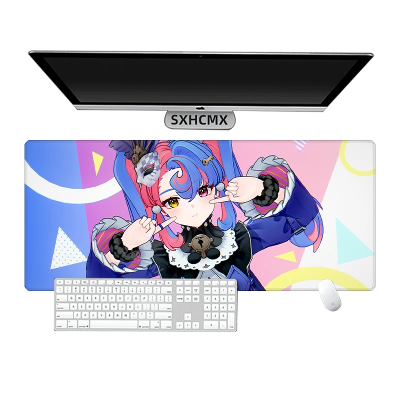 Mouse Pad Wuthering Waves Gamer ROCCIA Kawaii Anime Office Grande Desk Pad Pc Gaming Accessories Stitch Edge Rubber Keyboard Mat