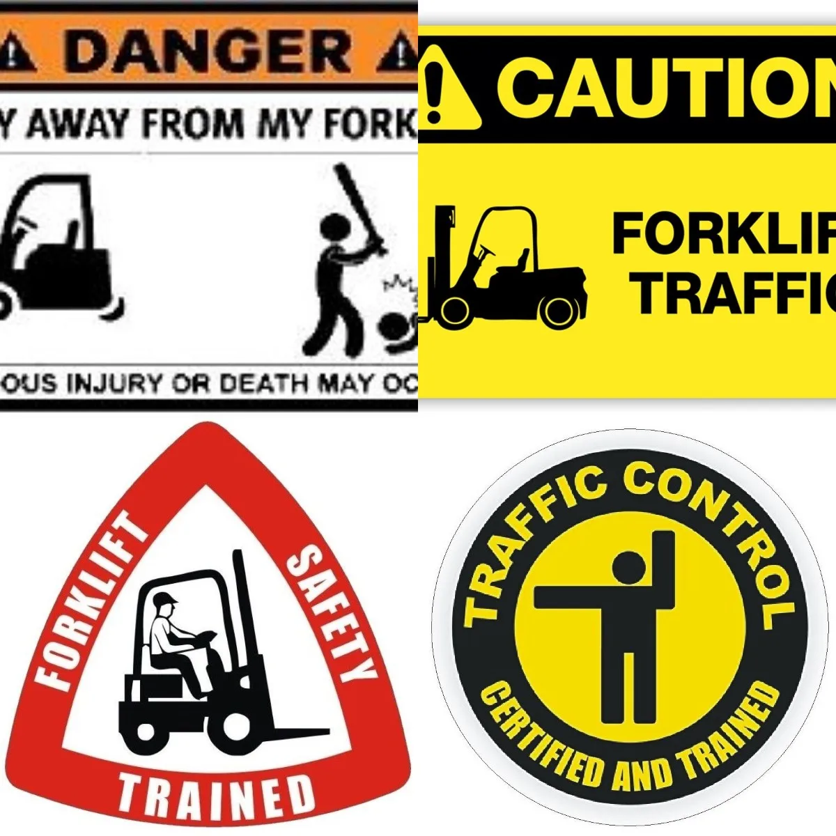 

"Caution - Watch for Forklift Traffic" Sign Sticker Waterproof Reflective Sunscreen