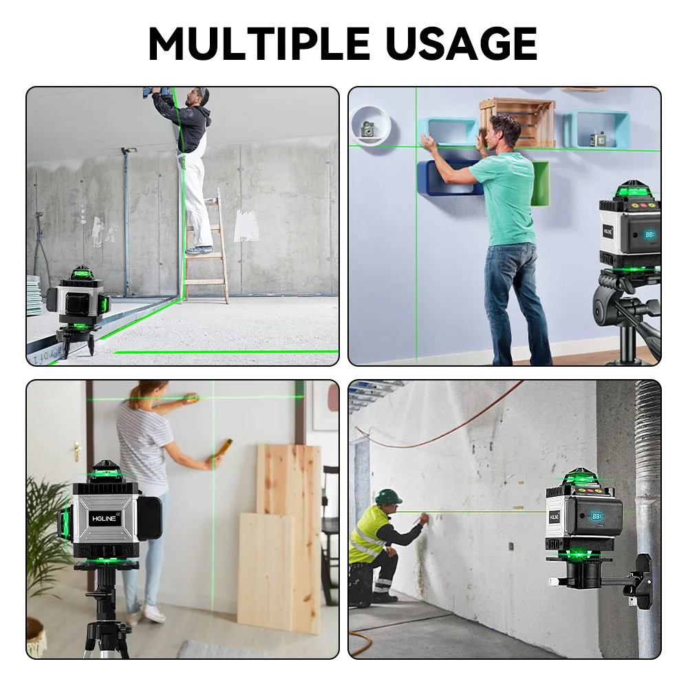 HGLINE Professionelle 16-Linien-Laser-Nivelliergerät mit APP-Fernbedienung, selbstnivellierend, 360° ° Horizontale und vertikale Laserwaage – Detail 13