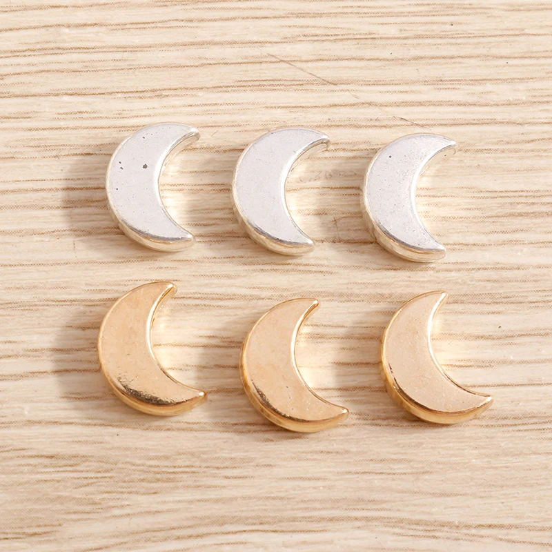 Tusember 20 Stück 11*8mm Niedliche Mini-Mond-Charms-Perlen für Armbänder, Halsketten, Ohrringe, handgefertigte Anhänger, DIY-Zubehör – Detail 2