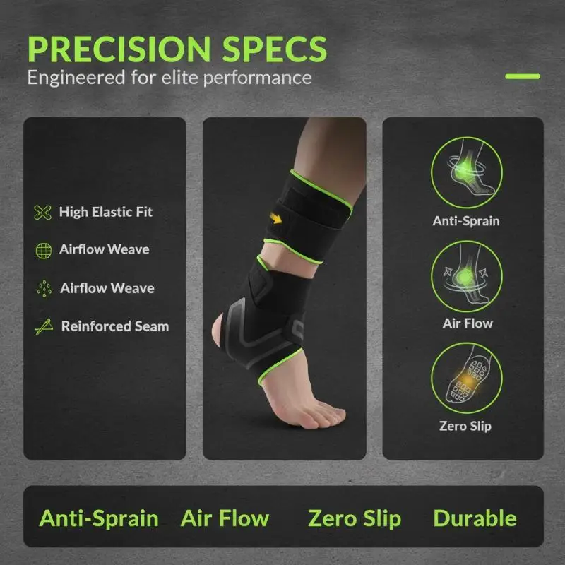 1Pc Ankle Brace Support Compression Sleeve Breathable Running Football Cycling
