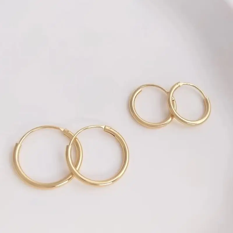 

14K Gold Plated Very fine European and American temperament earring ring ring ring buckle DIY handmade earrings