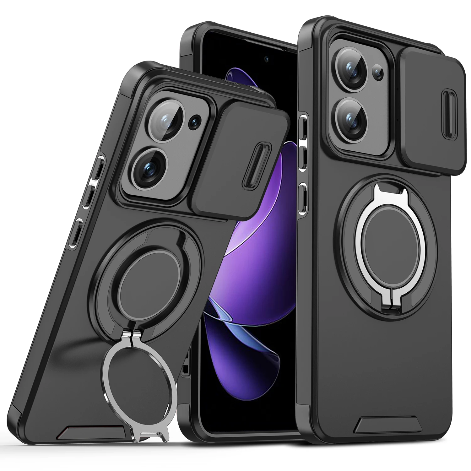 Capa para Xiaomi Poco C81 Pro, Capa para Poco C81, Capa para Poco C81X com Anel Magnético, Capa de Armadura com Lente de Câmera Deslizante, Capa para Carregamento Sem Fio Magsafe