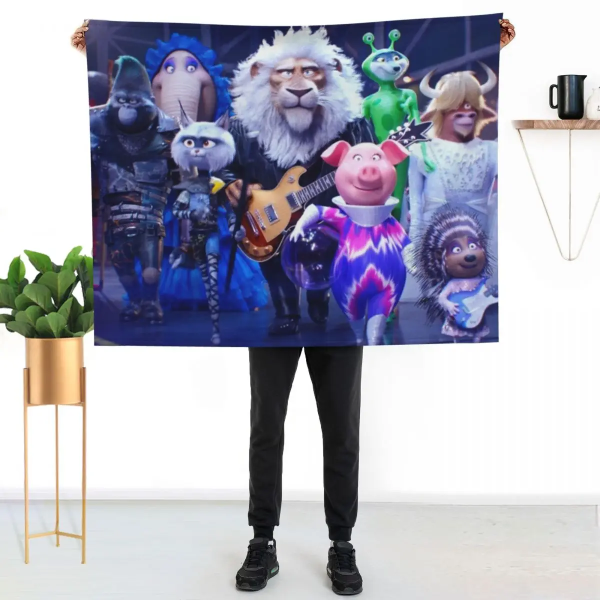 Sing Two Movie Throw Blanket Plaid Flannel Fabric Kid'S Fashion Sofas Shaggy decorative Blankets