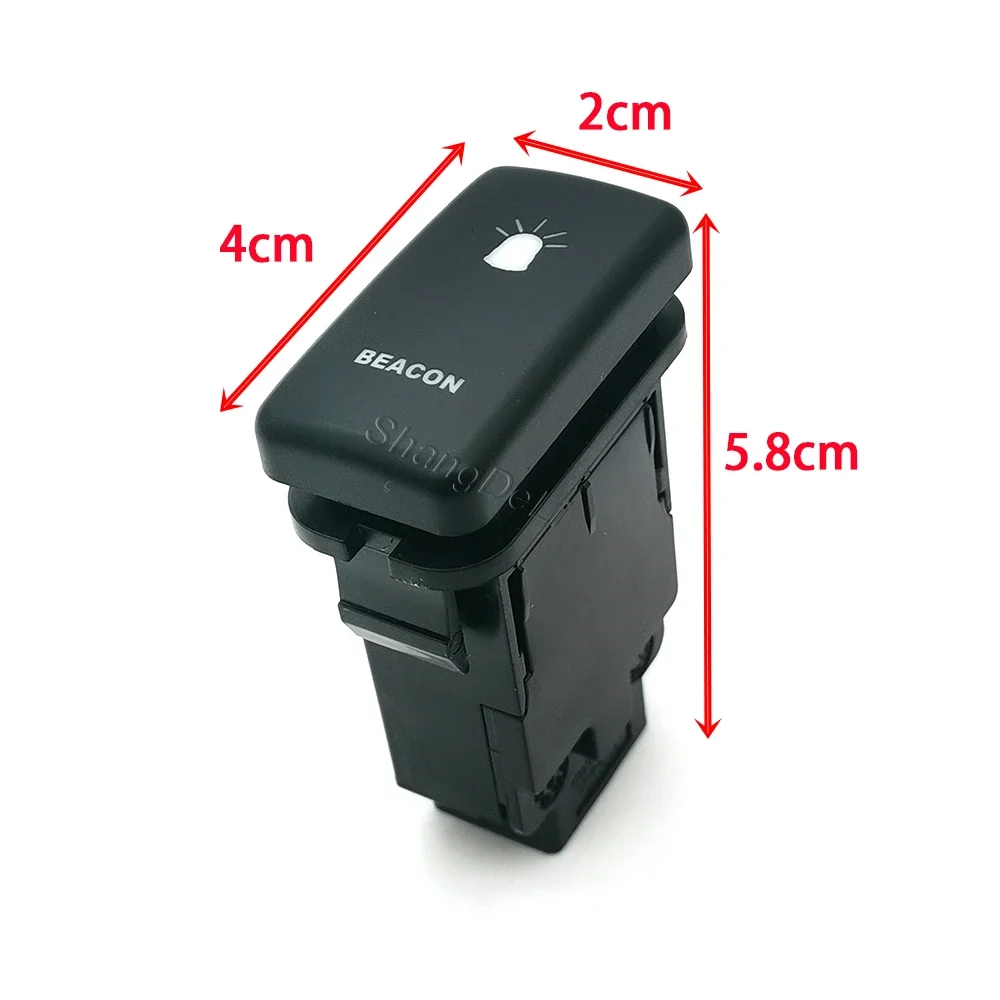 Auto Beacon Warning Light Push Switch with Orange LED  Button With Wiring Harness For FJ Cruiser Prado 120 Land Cruiser LC100