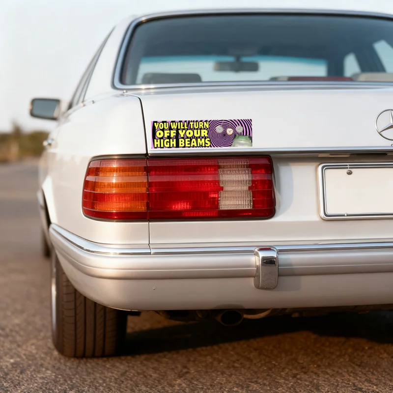 

Забавные наклейки-приколы для авто: «Выключите дальнее свето», виниловые наклейки на окна и бамперы (гипноз), автомобильные стикеры.