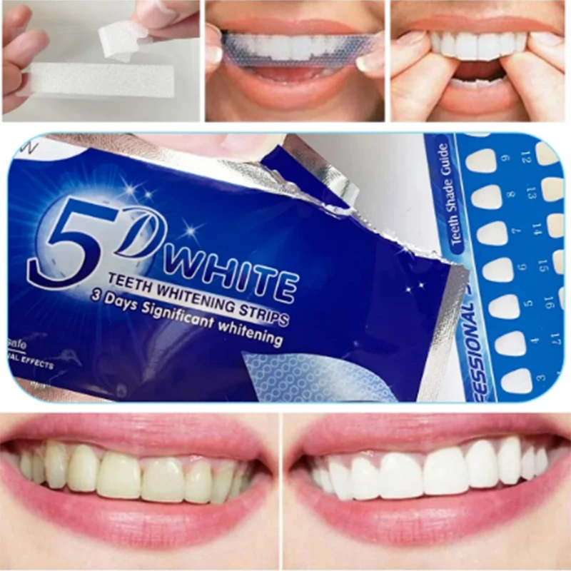 5D Dental Paste Teeth Whitening Strips Sensitive Teeth Dental Kit Oral Hygiene false Teeth Whiten Bleaching Teeth 7/14 Pcs