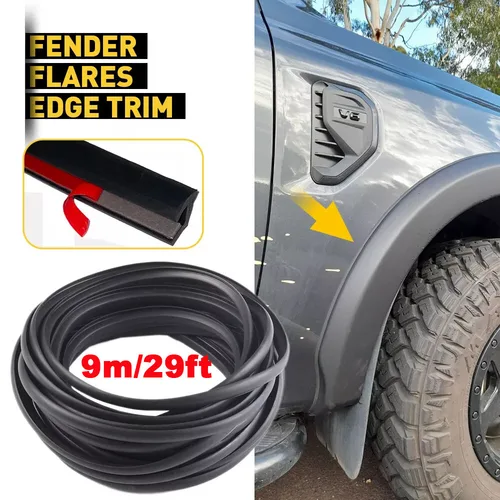 Imagen 2 del producto 9m 25 pies Universal para rueda de camión de coche, tira de sellado de goma embellecedora de borde acampanado de guardabarros
