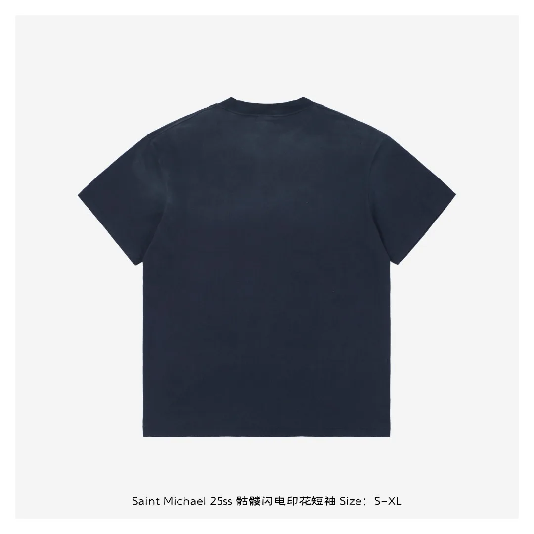 Saint Michael 25SS New Fashion Men's Clothing popular casual  men's and  women's loose  short sleeve T-shirt Ropa hombre