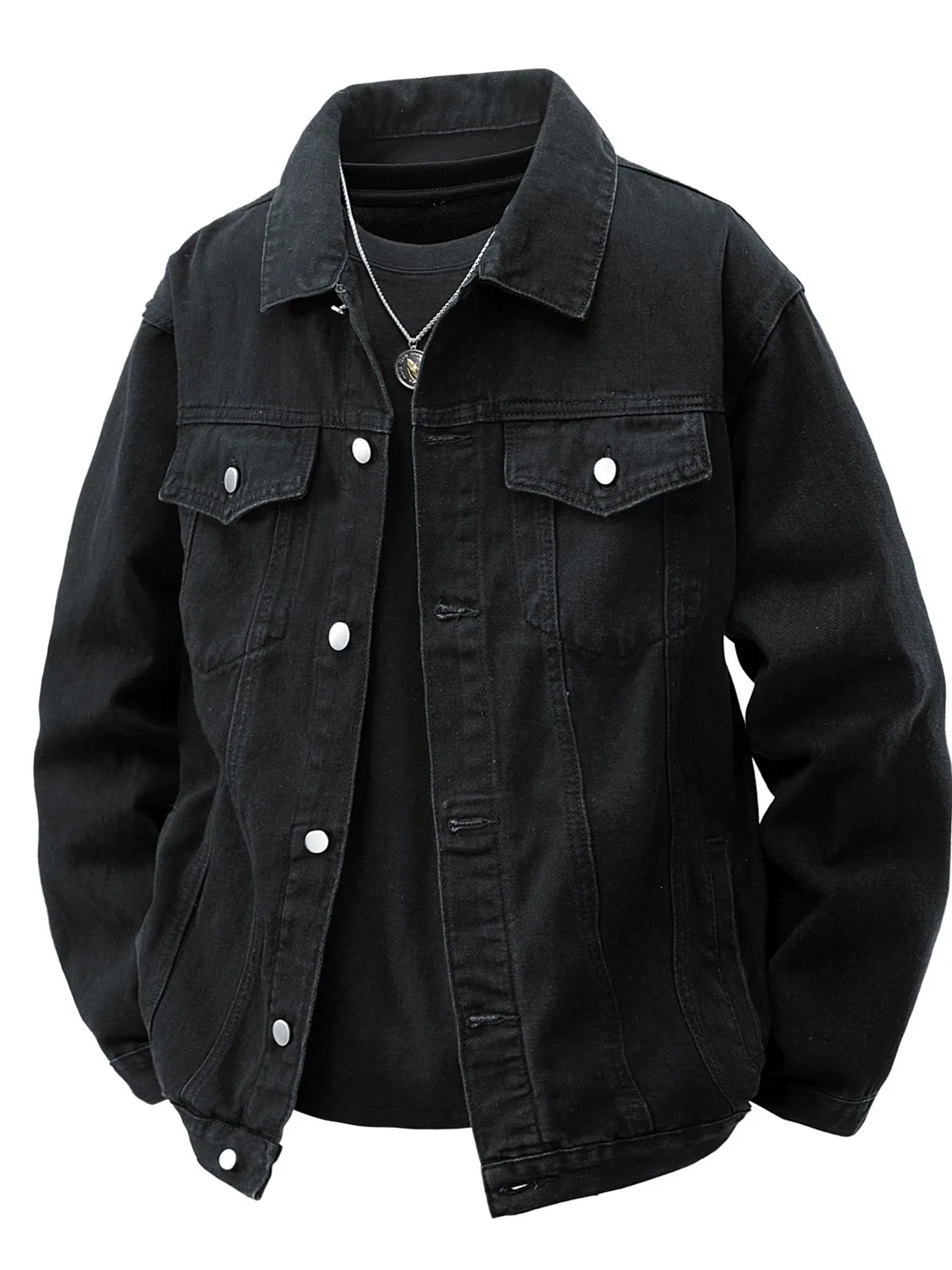 

American High Street Retro Workwear Sle Jaet Autumn Winter Cool And Haome Loose Versatile Men's Jeans Coat for Men And...