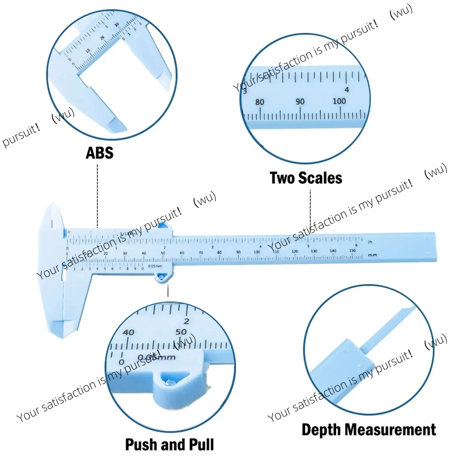 مقياس فرجار رنيه 0-150 مم من البلاستيك، مناسب لطلاب المدارس والمجوهرات لقياس الأدوات اليدوية #5