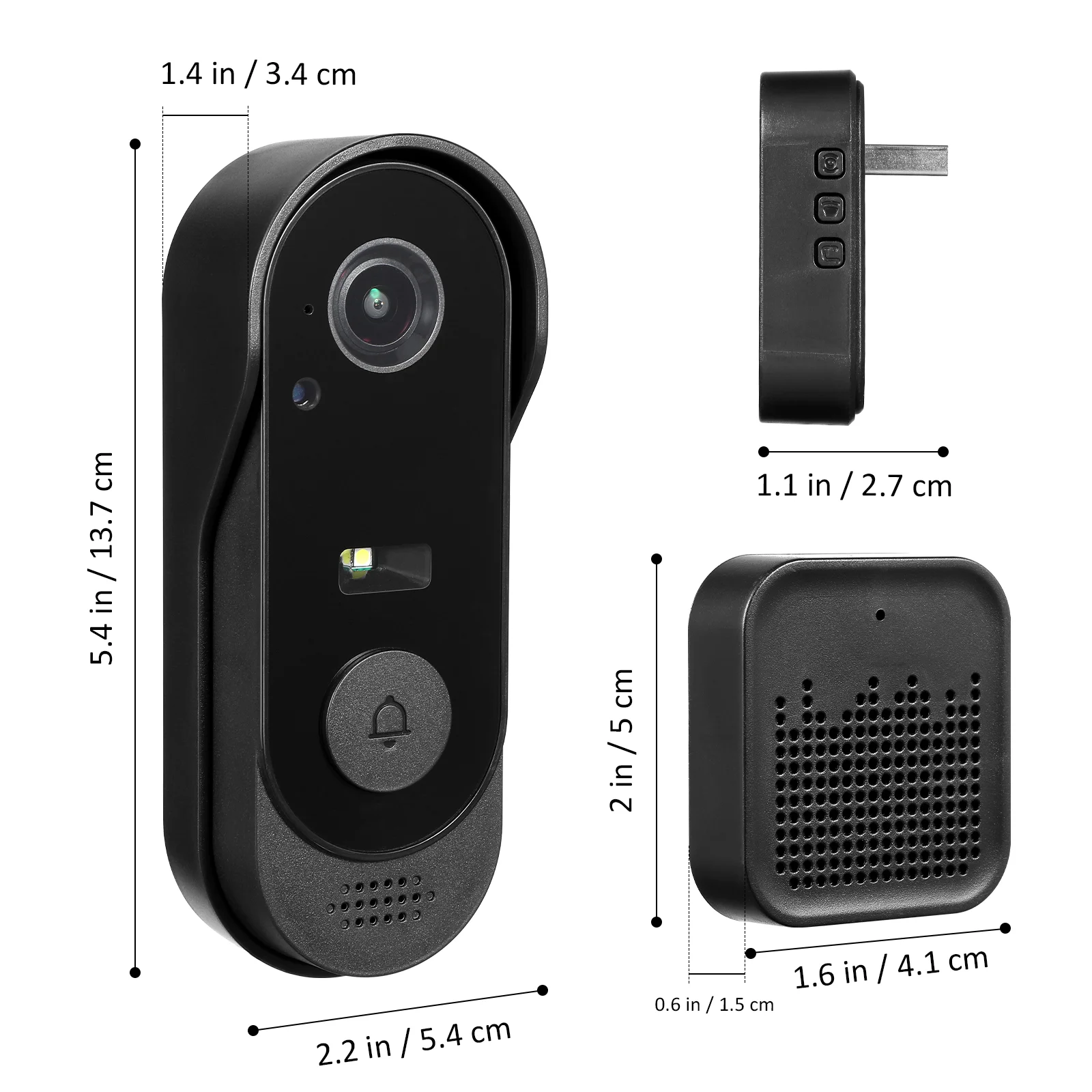 Low Power Consumption Smart Doorbell Camcorder 1400X520X350CM Abs Ringer Camera