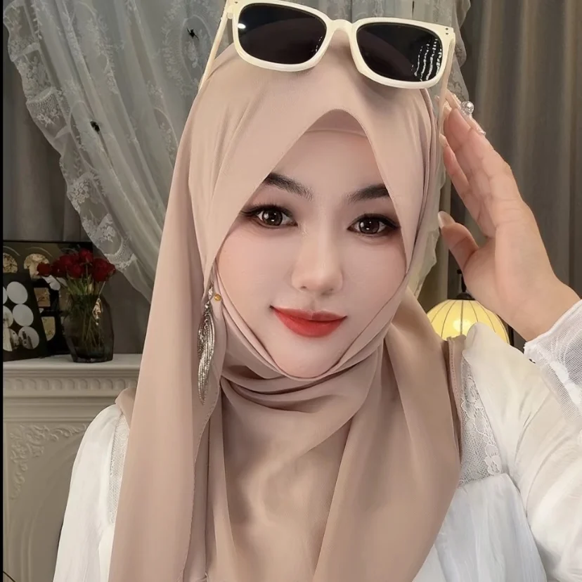 Dubai Moslem Women Triangle Hijab Headband (inner+shayla+ earring) view 4