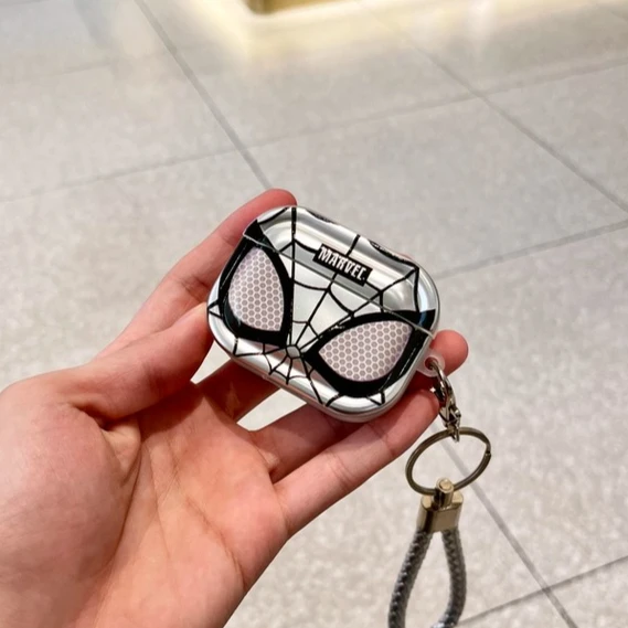 

Cool Plating Shockproof Silver Spiderman Earphone Cover for Airpods Pro 2 Case/Airpods 1/2/3/4 Case with Lanyard Keychain