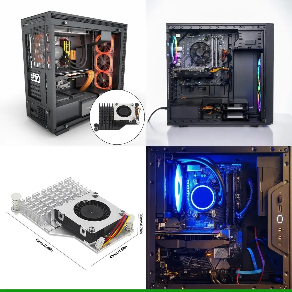 

U55C 2PCS Efficient Active Cooling Aluminum Heat Sink RPi 5 Stability