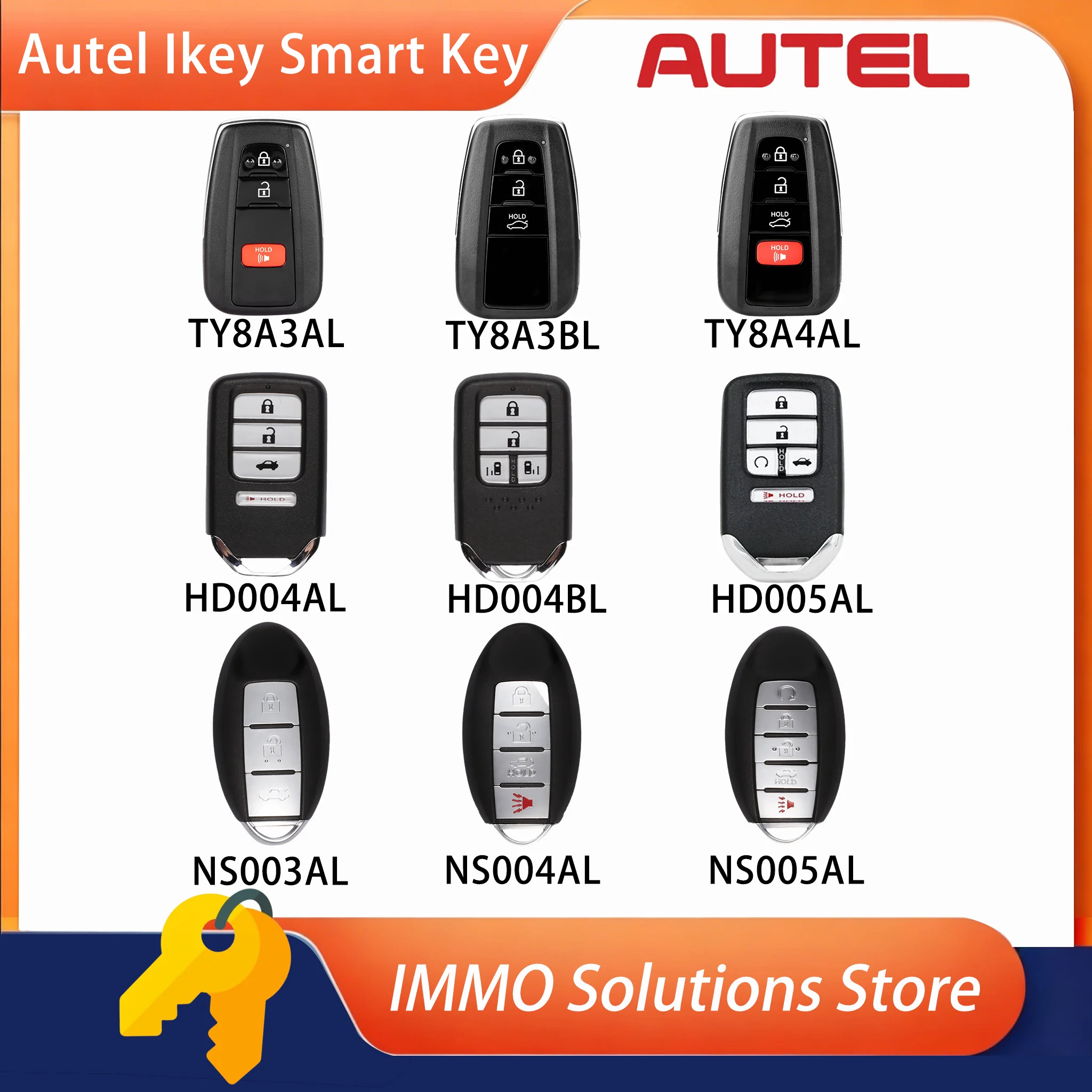 

AUTEL Smart IKEY TY8A3AL TY8A3BL TY8A4AL HD004AL HD004BL HD005AL NS003AL NS004AL NS005AL For KM100 IM508 IM608 XP400 Pro
