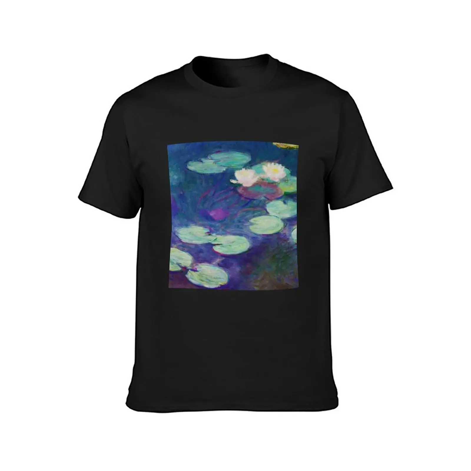 Digital Art essay: Claude Monet Nymphéas, 1897-1899 T-Shirt plain tops funnys heavy weight t shirts for men