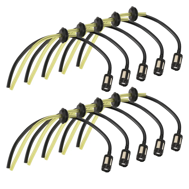 

ELEG-10PCS Fuel Hose Pipe With Fuel Filter Kit For 139/140/G35/144 Strimmer Cutter Mower Trimmer Gasoline Fuel Tank Filter