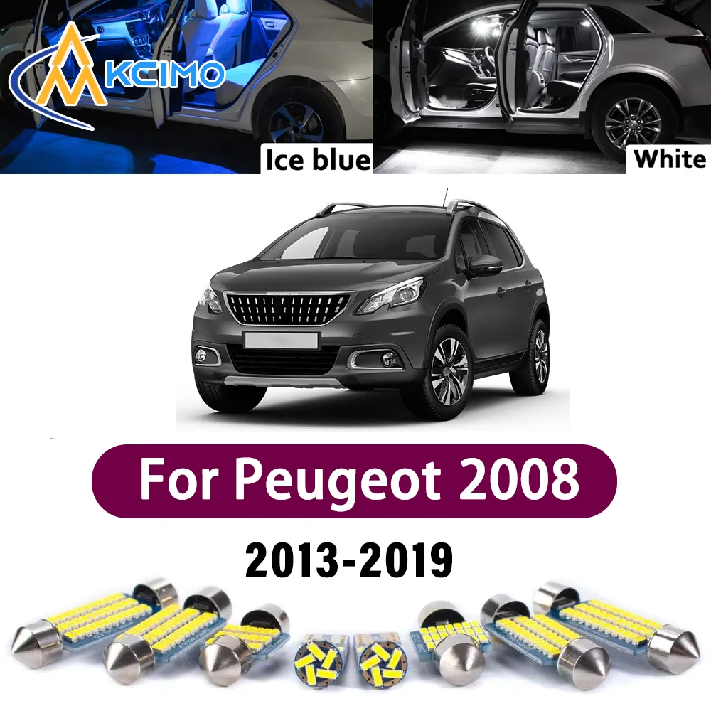 

Комплект внутреннего освещения премиум-класса со светодиодной подсветкой для Peugeot 2008 2013-2019 2014 2015 2016, высококачественные без ошибок купола с картой, багажника, автолампы