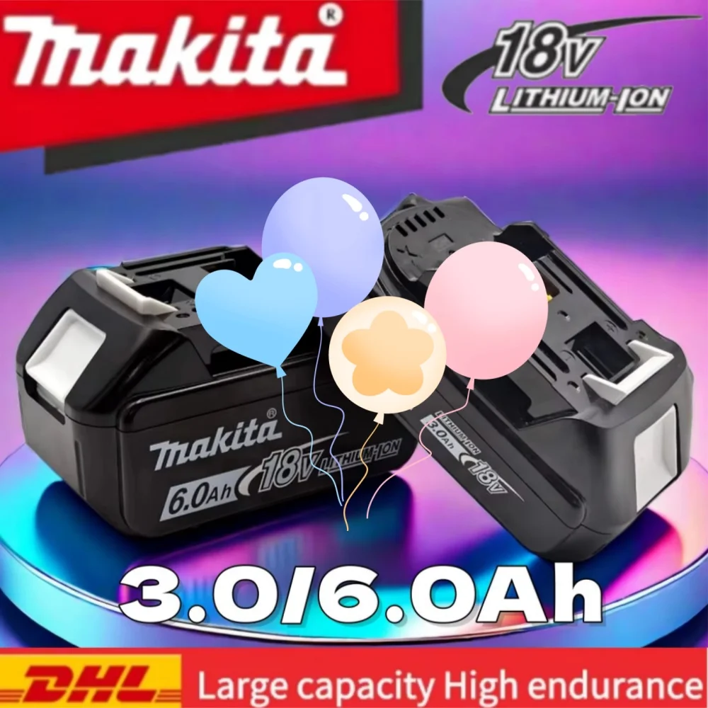 

Makita BL1860B Battery 18V 6Ah 3Ah Rechargeable Compatible with DTD172 DDF487 DTW300 DGA404 Power Tools New 100%