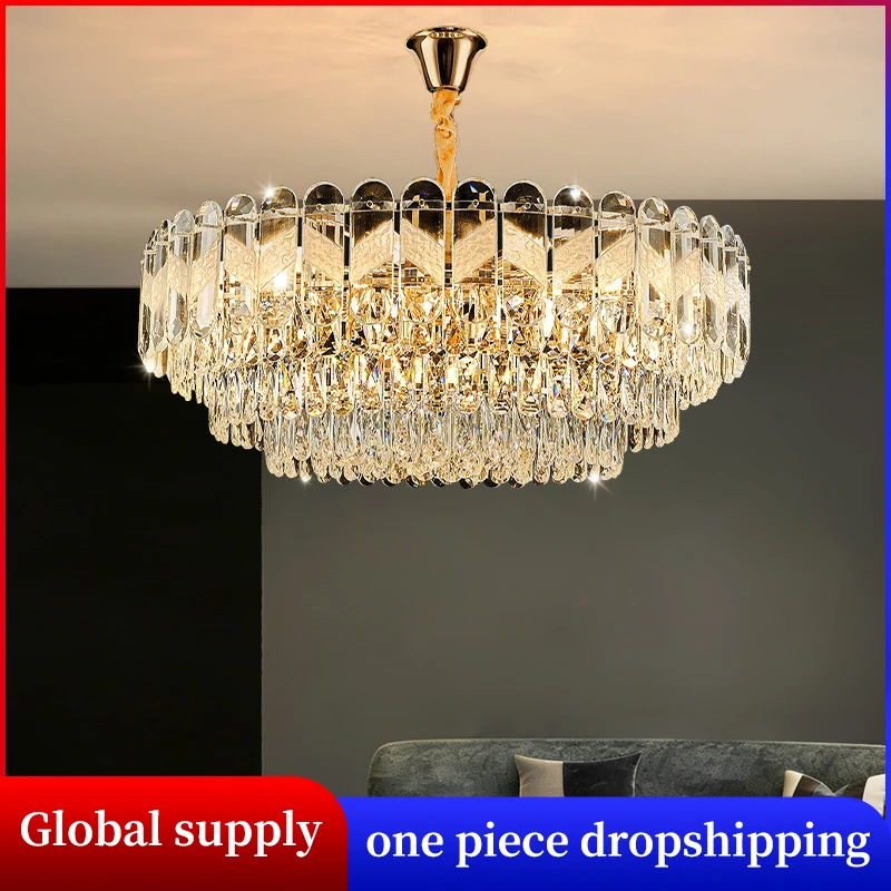 

Crystal Chandelier Hanging Lamp Over the Table Pendant Lights Kitchen Island Indoor Living Room Modern Chandelier Lighting