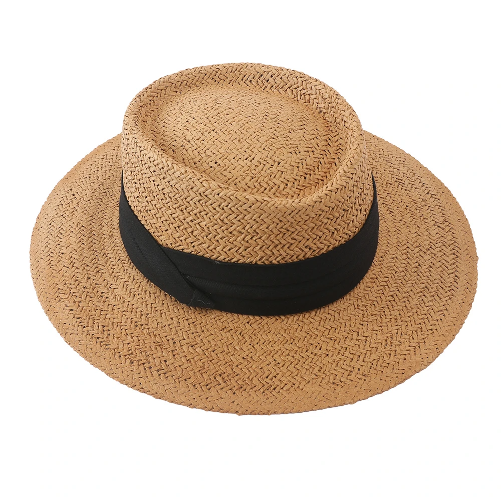 

Новая женская соломенная шляпа от солнца в винтажном британском стиле, панама для пляжа, солнцезащитная шляпа-сомбреро