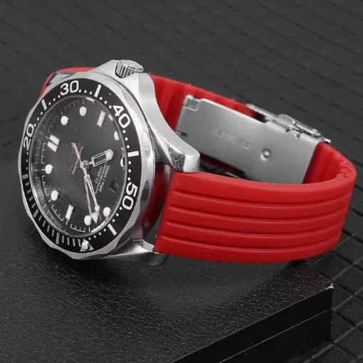 ل 18/ 20 مللي متر 22 مللي متر 24 مللي متر الرياضة ساعات سيليكون الفرقة العالمي مطاط مقاوم للمياه للطي مشبك حزام سوار إكسسوارات ل Seiko