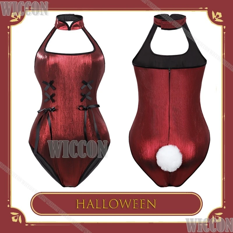 

Наряд для косплея с кроликом для девочек, оригинальный японский сексуальный костюм кролика, праздничный красный комбинезон для вечеринки, женский комбинезон с подвесным вырезом, стиль для девочек, Comic Con