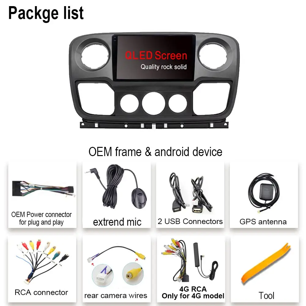 Mobil Android 14 untuk Renault Master Nissan NV400 Opel Movano 2010 - 2021 Navigasi Layar Sentuh Pemutar Multimedia Unit Kepala GPS