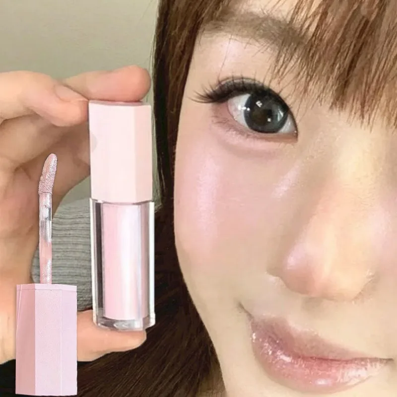 3 Colors Liquid Highlighter Natural Glow Luminizer High Glossy Contour Blush Multi-Use Shimmer Stick for Face Brightening Makeup