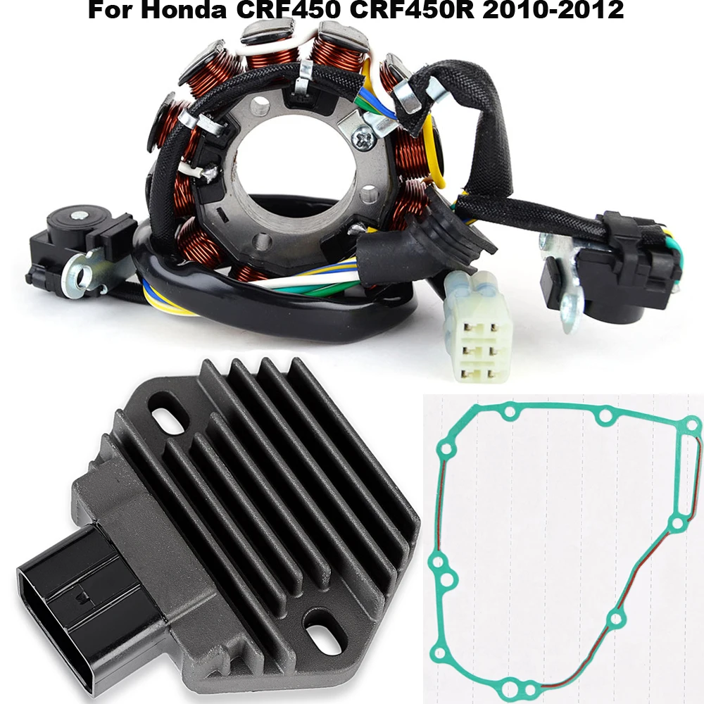 Motorcycle Regulator Rectifier Stator Coil Gasket for Honda CRF450 CRF450R 2010-2012 31120-MEN-A42 31600-MEN-A31 11395-MEN-A40