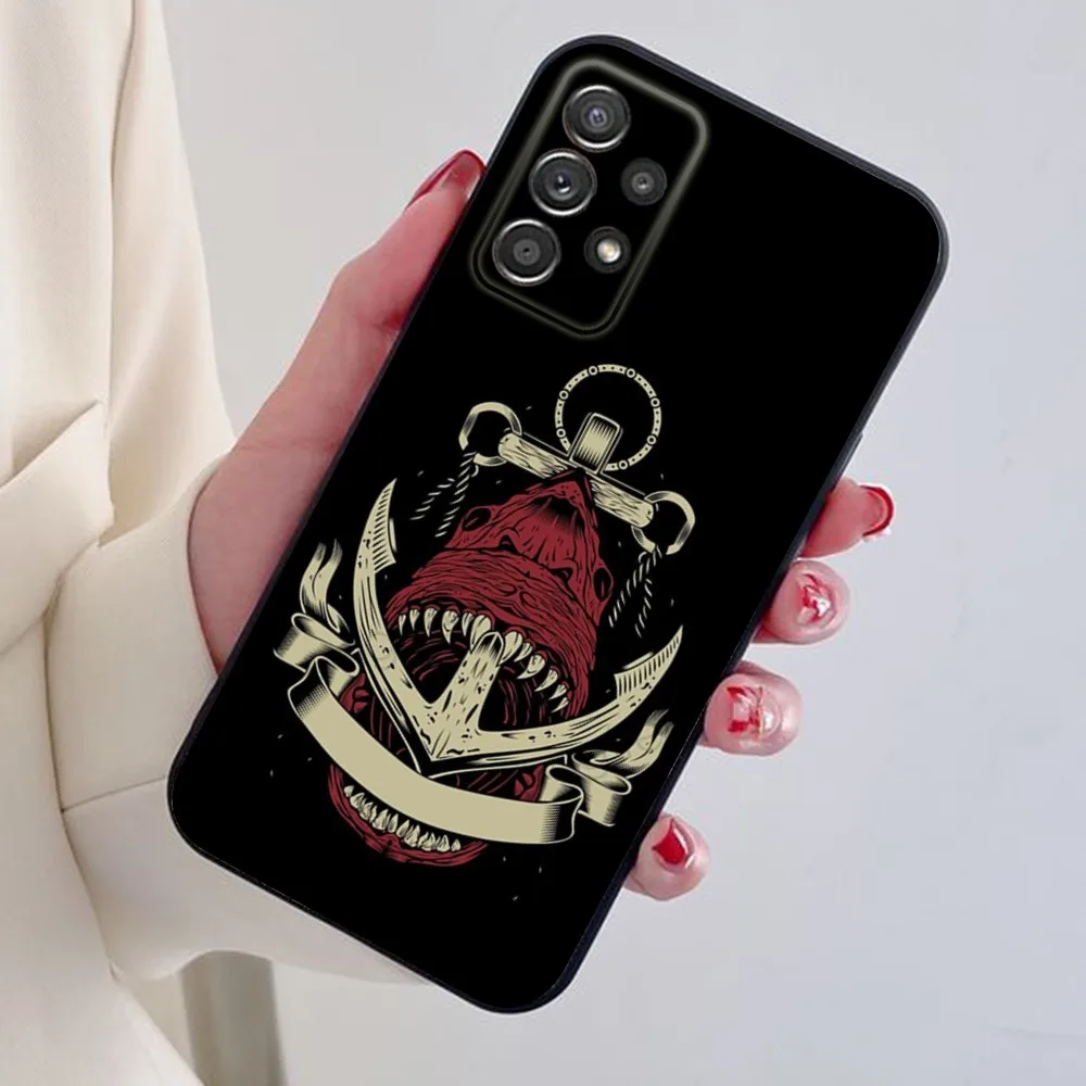 Anchor Phone Case For Samsung S24,S21,S22,S23,S30,Ultra,S20,Plus,Note,10,9,5G Black soft silicone case